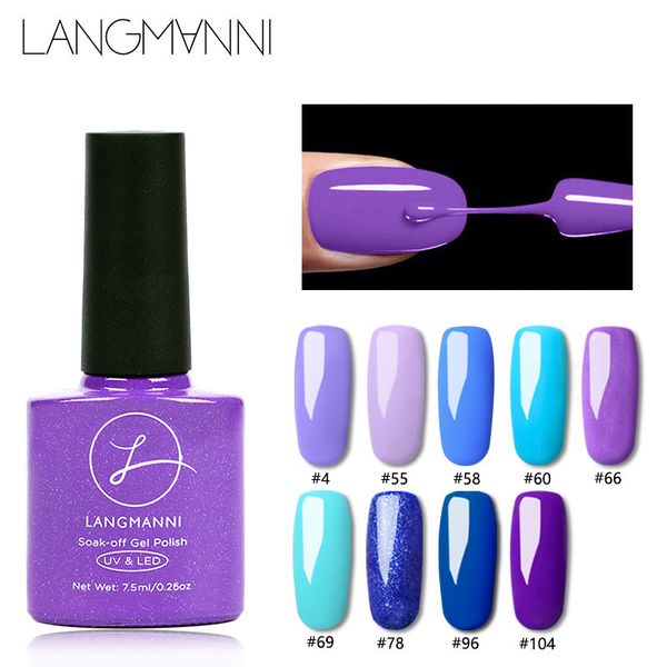 

langmanni series nail polish 7.5ml purple red black gray soak off uv gel polish glue lacquer manicure nail art varnish tool