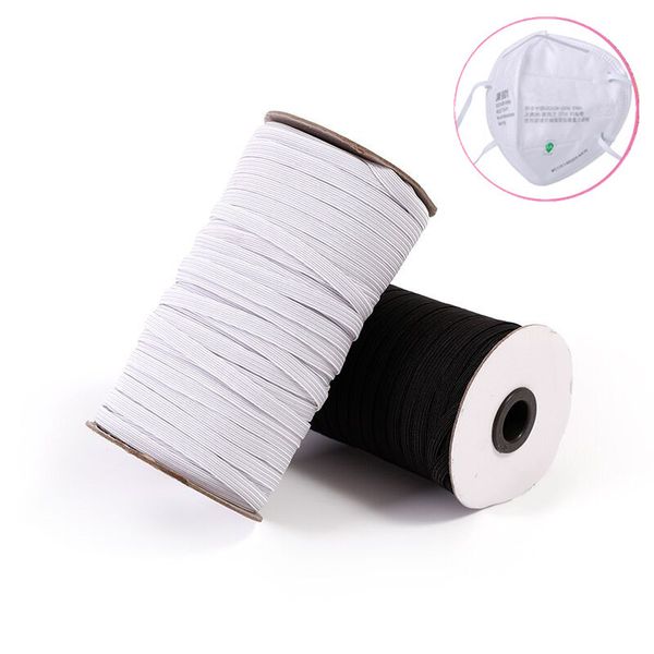 

100 yards long elastic band for sewing knitted elastic rope high elasticity knitwear diy accessories for cloth home decoration, Black;white