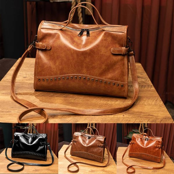 

women large capacity crossbody messenger single shoulder bags leather handbag