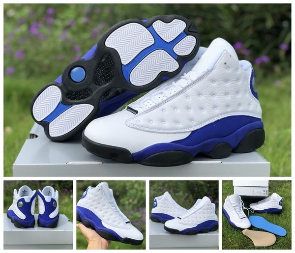 

quality hyper royal 13 xiii 13s men genuine leather basketball shoes blue white mens trainers zoom athletic sports sneakers size 8-13
