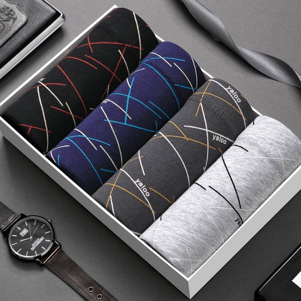 

4pcs\lot men's panties boxer men underwear underpants man cotton shorts for male couple set calecon large size, Black;white