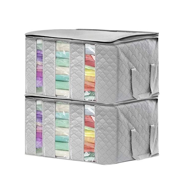 

1шт / 2шт / 3шт нетканый складной органайзер для одежды домашний ящик для хранения одеяло сумка для хранения бесплатная доставка - серый