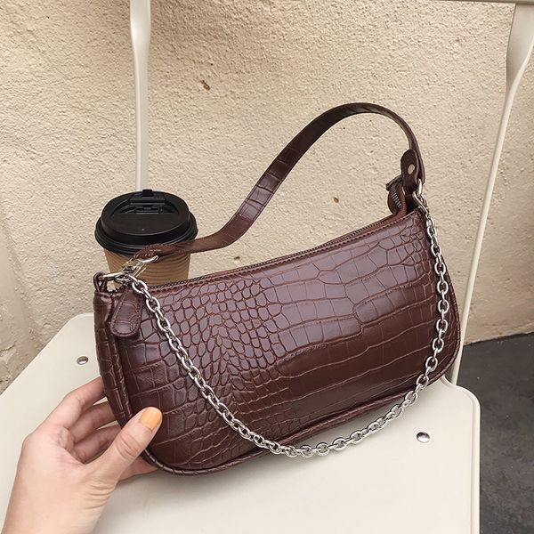 

s.ikrr bag women's leather handbag women bolsas organizer clutch bags for women 2020 fashion female bag chain hobos baguette