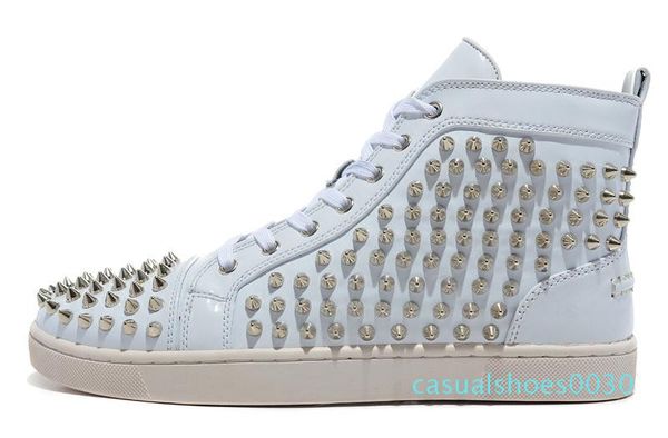 

2020 fashion luxury sneakers chaussures men women platform fitness casual bottom spikes rivets rhinestone crystal red sport shoes 36-46 c30, Black