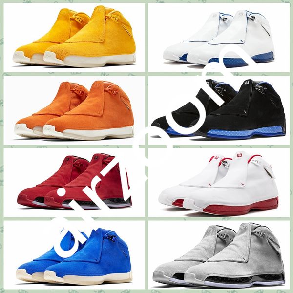 

j018ha good quality men basketball shoes 18 18s outdoor shoes suede orange royal cool grey og cdp trainer athletic sneakers 40-47