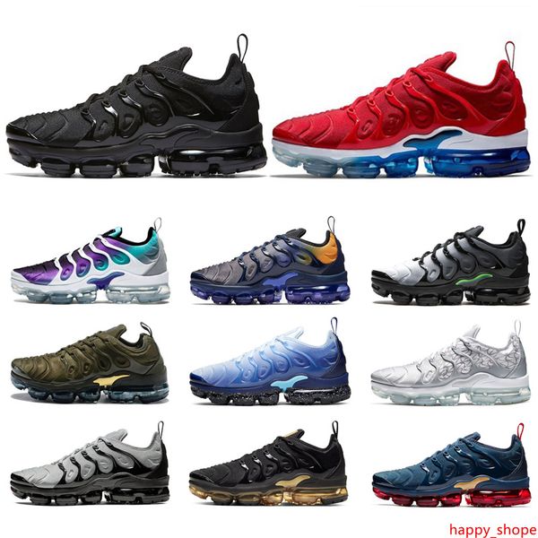 

мода tn plus мужчины женщины кроссовки chaussures тройной белый черный золотой виноградный hyper blue orange мужские кроссовки бегуны размер