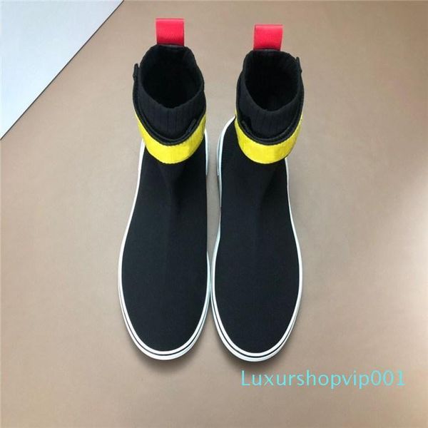 

fashion latest mens sock sneakers with mesh upper, triple s boots with soft rubber speed trainers for men fashion red bottoms sneaker c8 01, Black
