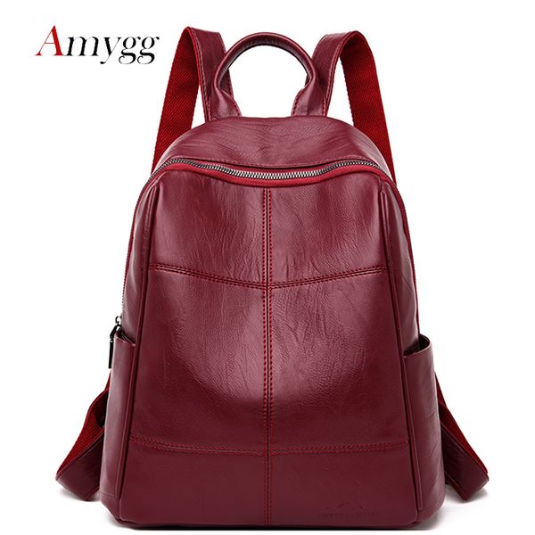 

women leather backpacks ladies travel backpack for girls school bag shoulder bags for women backpack sac a dos mochila feminina