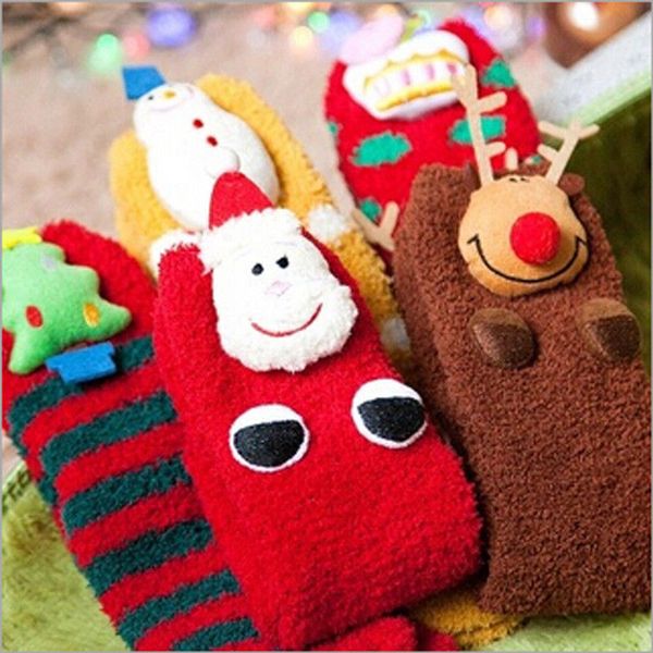

women girl parent christmas socks santa claus gift kids xmas funny socks