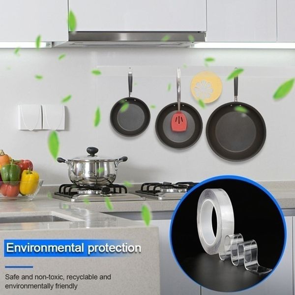 

seamless tape nano invisible adhesive kitchen tools key 1m/3.0m/5m transparent reusable nano adhesive tape mobile phone washable