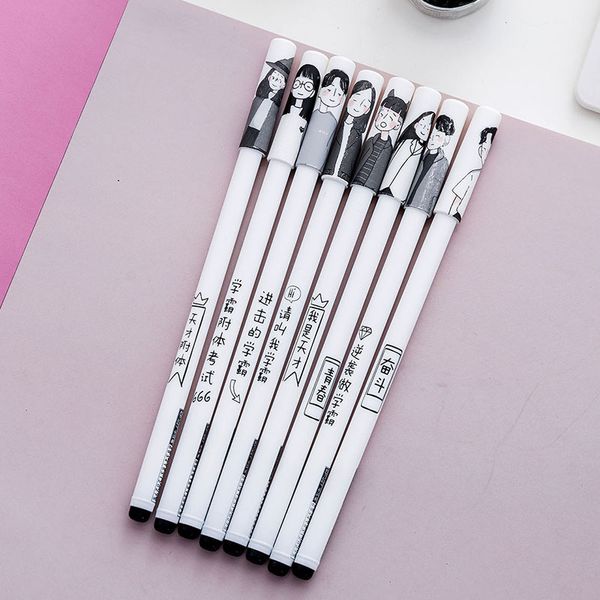 

8 pics cute cartoon teenager pen for office stationery netural student writing gel pens