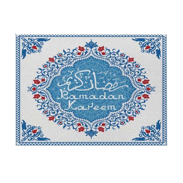 

ramadan decoration tablecloth muslim eid mubarak moon print cafe placemat nonslip insulation mat for home decoration