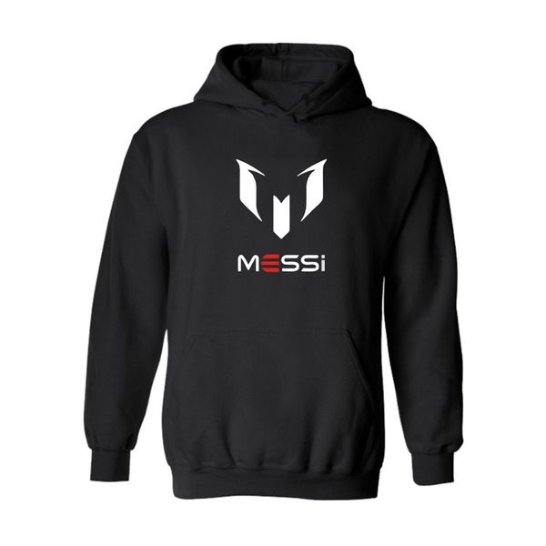 

new fashion casual women men long sleeve hoodie cotton messi printed pullover hooded sweatshirt winter blouse, Black