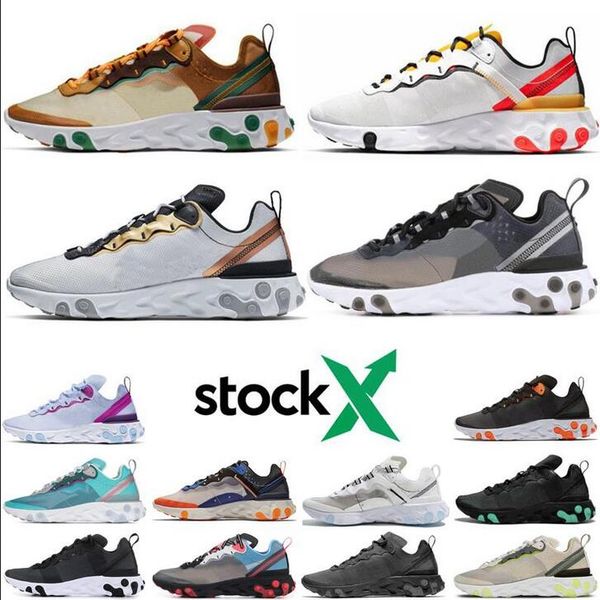 

2020 stock x react element 55 87 undercover men women running shoes tour yellow bright blue orange pee mens sneakers trainers shoes