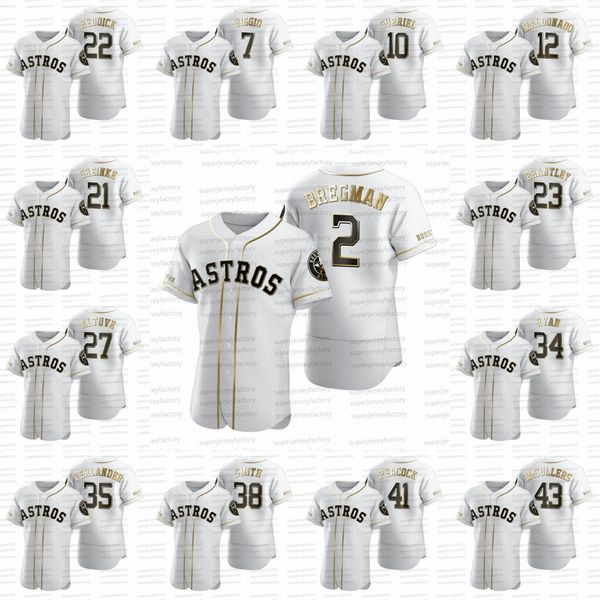 

27 jose altuve 2020 golden edition baseball jerseys 2 alex bregman 34 nolan ryan 7 craig biggio 4 george springer 38 joe smith yuli gurriel, Black