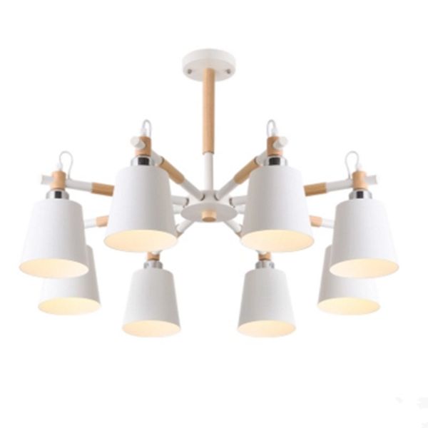 

living room 8 light 6 light white black modern wooden metal chandelier