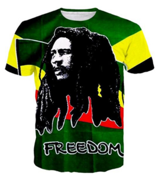 

new fashion women/men's t shirts reggae bob marley 3d printing men t-shirts casual men t shirt hip hop summer rw0173, White;black