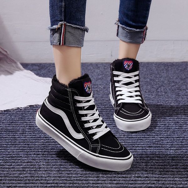 

high help increase suede cotton boots leisure time comfortable woman cotton-padded shoes keep warm thickening canvas shoe, Black