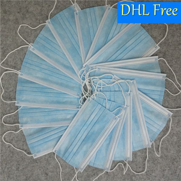 

50шт одноразовые маски 3-слойные нетканые маски для лица без пыли дыхание без запаха спирт дезинфекция защитные маски dhl бесплатная доставк