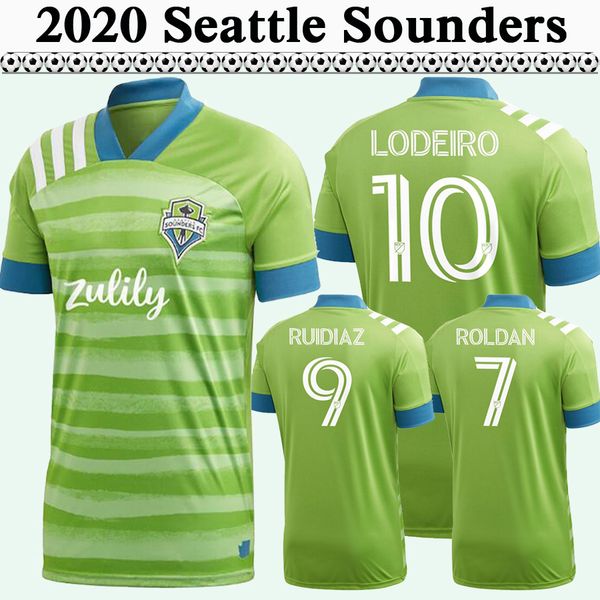 

2020 2021 morris lodeiro mens fc soccer jerseys new seattle sounders home green football shirts roldan ruidiaz short sleeve uniforms shirt, Black;yellow