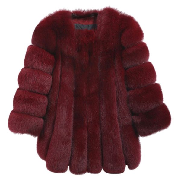 

Зимнее теплое пальто женский роскошный искусственный мех мягкий длинный сплошно