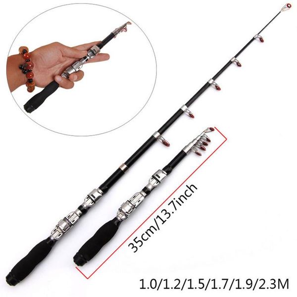 

carbon pocket fishing rod pole mini travel fish rod for sea / boat / ice fishing