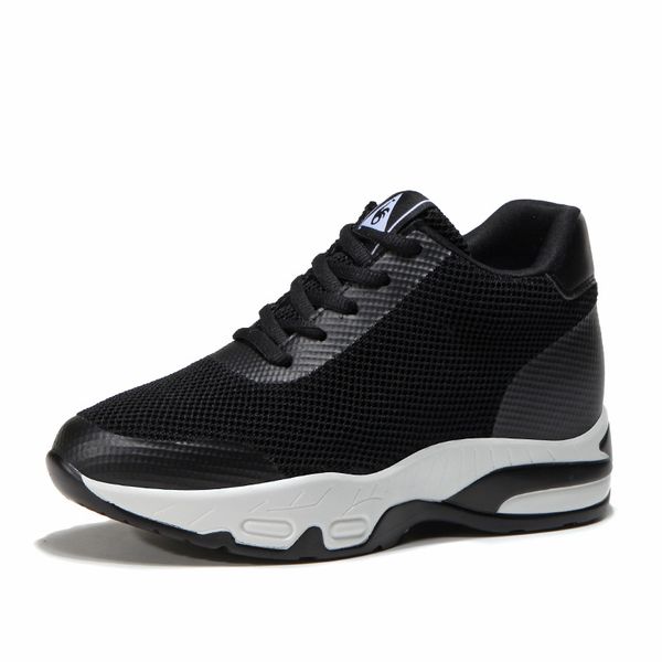 

platform shoes women heels 8cm wedges sneakers damen chunky sneakers black red white shoes woman hidden heel sneakers