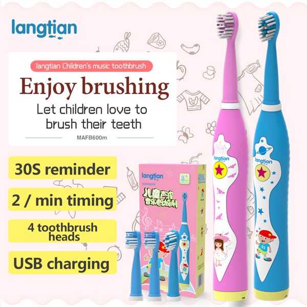 

langtian music child electric toothbrush dental electric cleaning brush kids ultrasonic rechargeable toothbrush baby sonic tooth