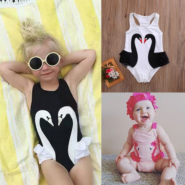 

summer cute kids baby girls flamingo swimsuits bikini one piece swimsuit swimwear bathing one-piece swimming clothes monokini