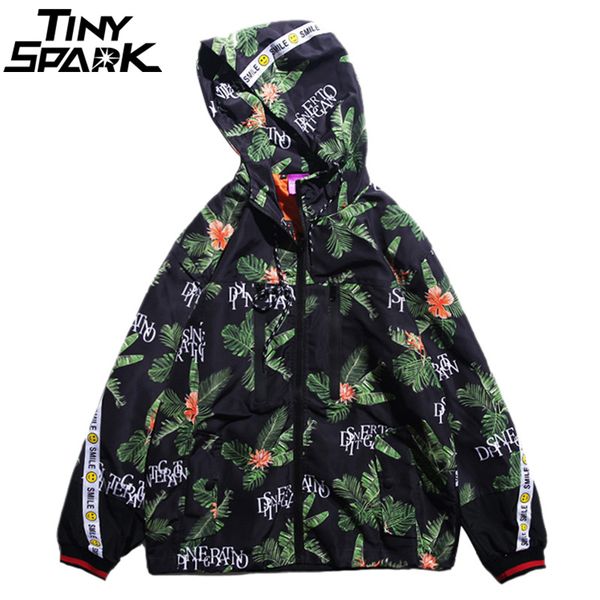 

men hip hop jacket windbreaker harajuku hooded jacket streetwear autumn 2018 3d print leaf hoodie coat urban clothes, Black;brown