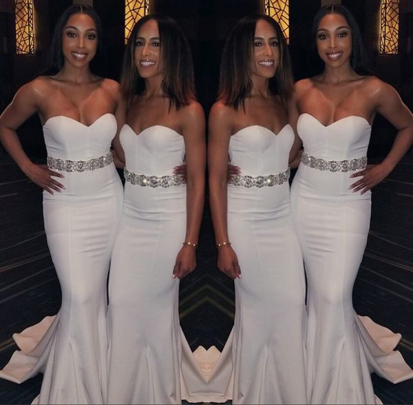

2019 minimalist sweetheart neck bridesmaid dresses silver appliques sash elegant floor length wedding guest gown prom dress bm0733, White;pink