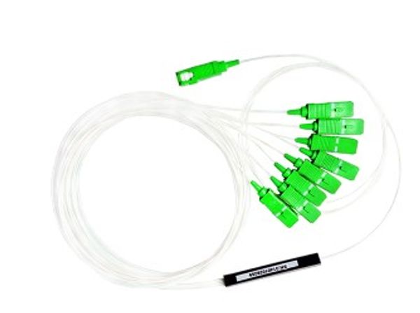 

mini plc splitter 1x8, sc- apc, 0.9mm pigtail