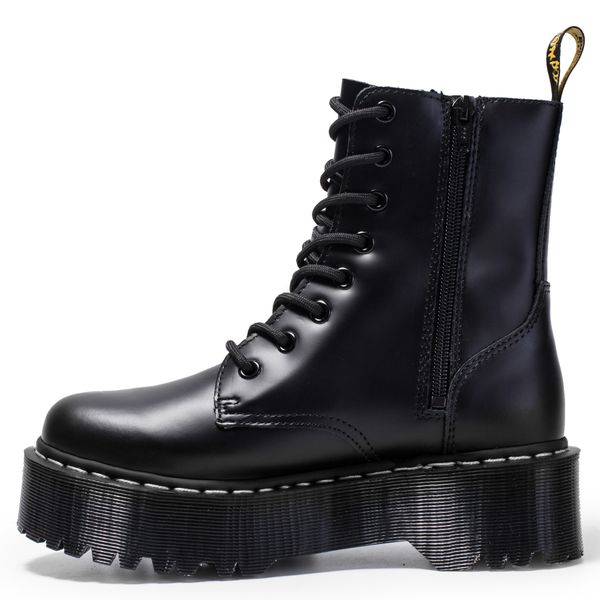 

size34-41 chunky motorcycle boots for women autumn 2019 fashion round toe lace-up combat boots ladies shoes, Black