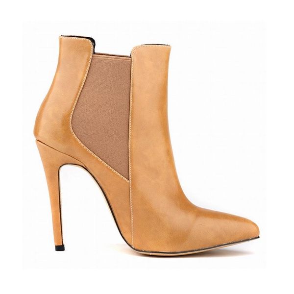 

chaussure femme pointed artificial leather high heels platform ankle boots fashion party wedding shoes united states 4-11 d0049, Black