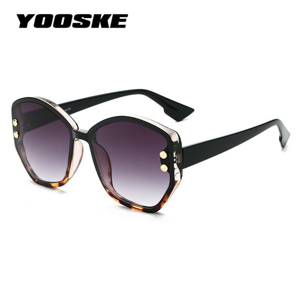 

yooske 2019 design sunglasses women irregular polygon oversized sun glasses for women designer vintage eyewear, White;black
