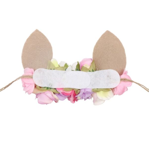 

baby artificial flower cloth headband cute handmade easter ears hairband 63he, Slivery;white