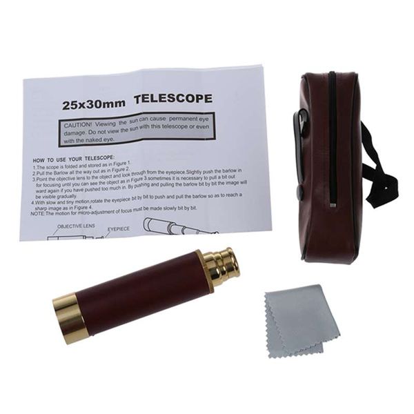 

pocket telescope brass 25x30 binoculars monocular telescope hand in gold