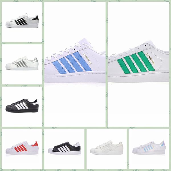 

asus1a 2018 new classic men's shoes for women laser dazzle colour superstar shell head casual shoes breathable running size36-44