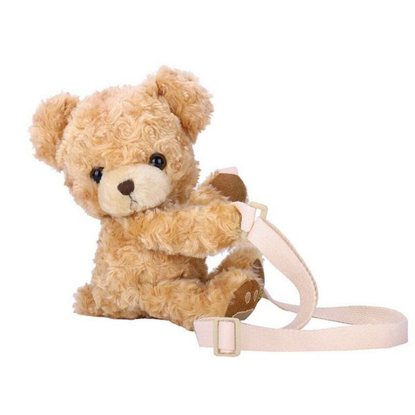 

fashion lady girls cute smile bear soft plush doll handbag lovely mini animal shoulder bag for kids