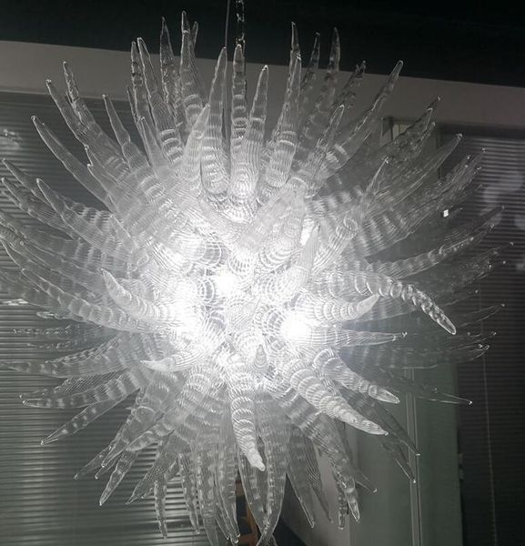 

36 inches transparent glass chain pendant light custom spirals crystal chandelier lighting for home l restaurant art decor