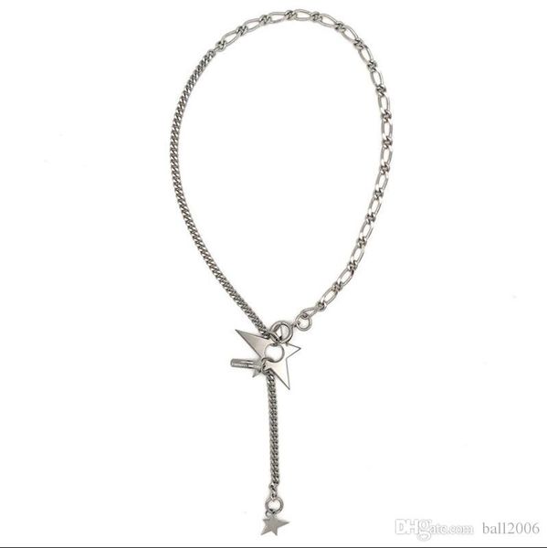 

justine clenquet fashion lady hip-hop zircon star short clavicle chain