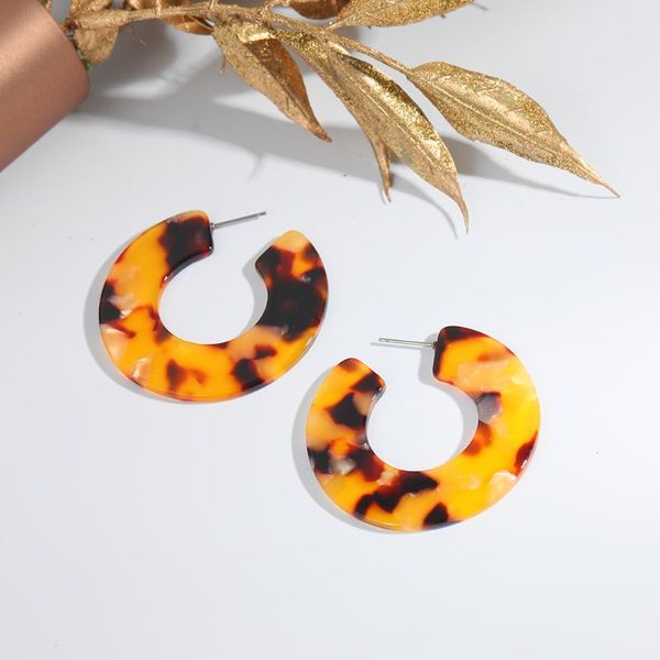 

hoop & huggie sloong bohemia acrylic earrings 2021 big statement for women chunky c, Golden;silver