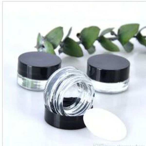 

clear eye cream jar 3g 5g empty glass lip balm container wide mouth cosmetic sample jar with thick bottom