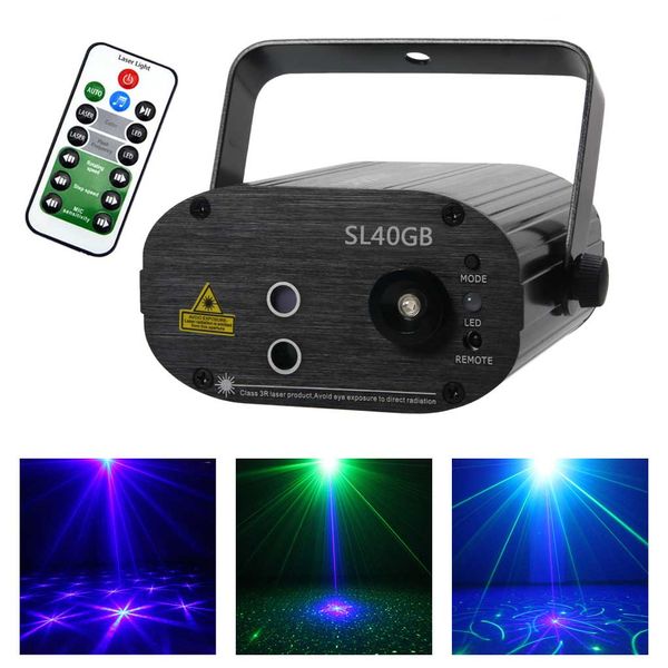 

aucd mini remote 40 pattern green blue laser sound active lighting 3w led beam projector effect dj party show home stage lights sl40gb