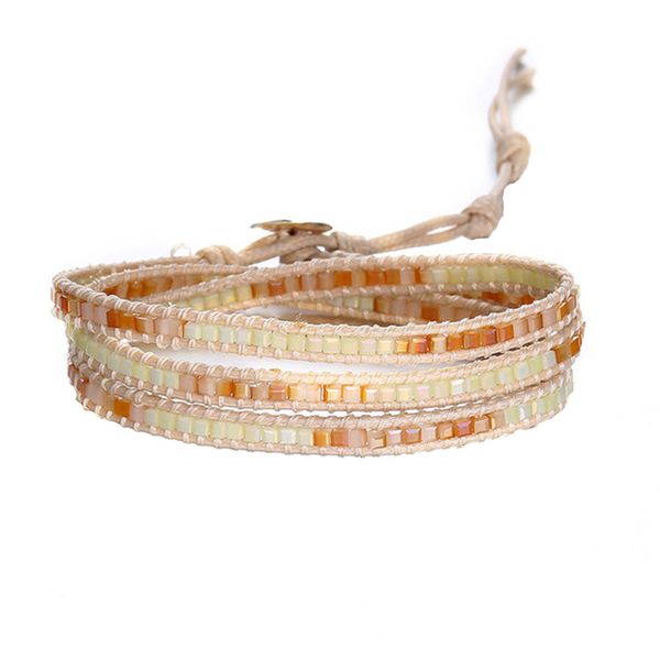 

women jewelry vintage charm multi layer weave handmade leather casual adjustble gradient fashion wrap bracelets beaded gift, Golden;silver