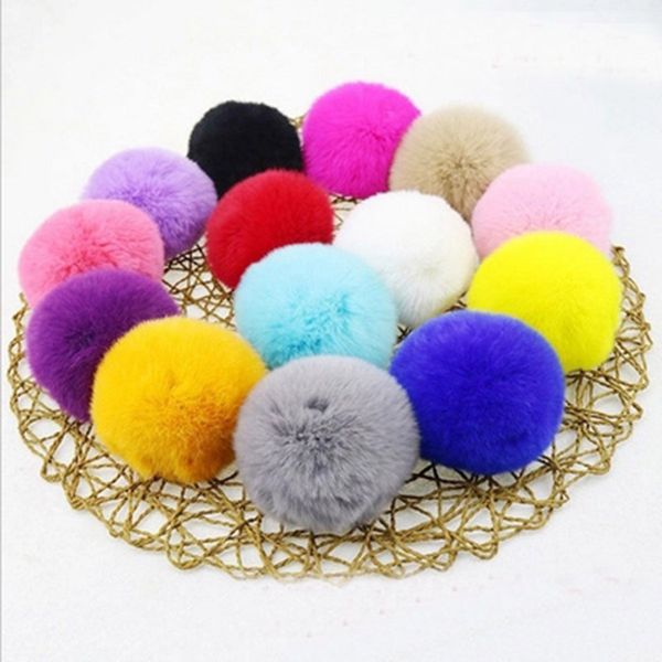 

faux rex pompon for diy plush hair ball clothing scarf fluffy pompom ball for shoes bags beautiful craft 70mm 10pcs/bag