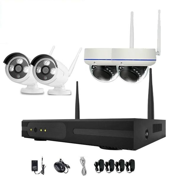 

4шт 4ch беспроводной камеры безопасности системы wi-fi камера kit nvr 720p ночного видения ик-cut cctv домашняя система видеонаблюдения водо