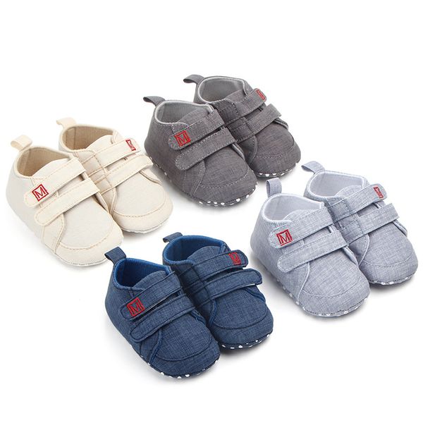 

baby girls boys canvas sneakers soft sole high-ankle infant first walkers crib shoes