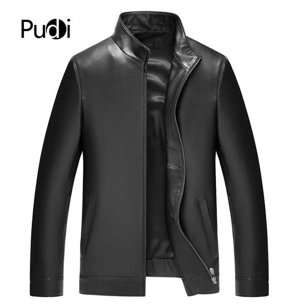 

pudi mt829 2019 мужчин новой моды реальной овец кожаных куртки с отложным воротником падения зимой случайной верхней одеждой, Black;brown