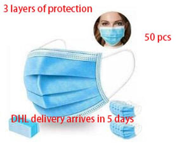 

одноразовые маски 3 слоя дышащая защита пылезащитная бактериальная маска для лица dhl deliverys spot second hair 7339044